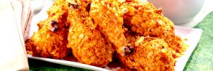 1 Oz, With Bone (yield After Bone Removed) Baked or Fried Coated Chicken Leg Skinless (Coating Eaten)