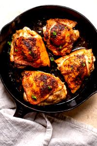 1 Oz, With Bone (yield After Bone Removed) Baked or Fried Coated Chicken Thigh Skinless