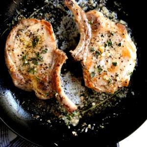 1 Oz, With Bone (yield After Bone Removed) Broiled or Baked Pork Steak or Cutlet