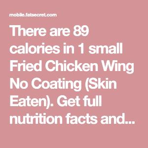 1 Oz, With Bone (yield After Cooking, Bone Removed) Fried Chicken Wing No Coating