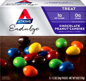 1 pack (34 g) Endulge Chocolate Peanut Candies