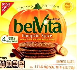 1 pack (50 g) Belvita Pumpkin Spice Breakfast Biscuits