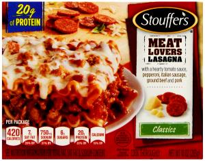 1 package (10 oz) Classics Meat Lovers Lasagna