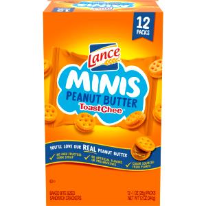 1 package (13 crackers) Toast Chee Minis with Real Peanut Butter
