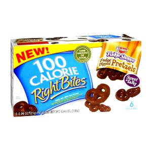 1 package (21 g) 100 Calorie Right Bites Fudge Shoppe Fudge Dipped Pretzels