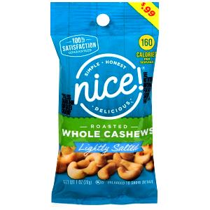 1 package (28 g) Roasted Whole Cashews Lightly Salted