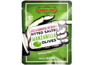 1 package (30 g) Just A Handful of Olives Pitted Salted Manzanilla Olives