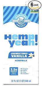 1 package (34.8 g) 100% Vanilla Hemp & Whey Powder