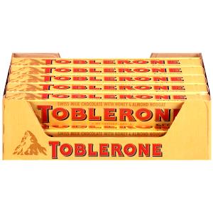 1 Package (3.52 Oz) Milk Chocolate with Honey and Almond Nougat Toblerone