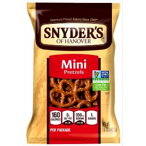 1 package (42.5 g) Fat Free Mini Pretzels (1.5 oz Package)