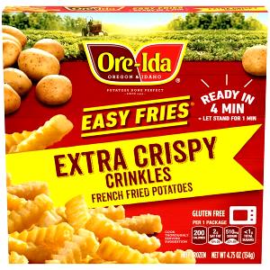1 package (4.75 oz) Extra Crispy Easy Fries Golden Crinkles