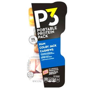 1 package (56 g) P3 Portable Protein Pack Ham Cashews Colby Jack
