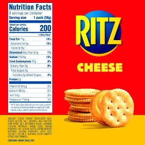 1 package (6 crackers) (38 g) Cheese on Cheese Crackers