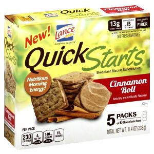 1 package (6 crackers) (47.5 g) Quick Starts Cinnamon Roll