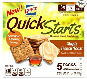 1 package (6 crackers) (47.5 g) Quick Starts Maple French Toast