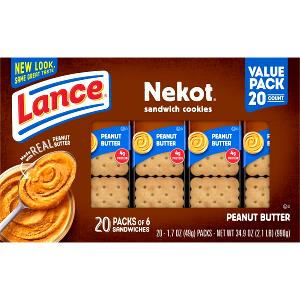 1 package (6 crackers) (49.5 g) Nekot Sandwich Cookies Real Peanut Butter