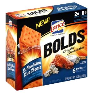 1 package (6 sandwiches) (39 g) Bolds Cracker Sandwiches Buffalo Wing Blue Cheese