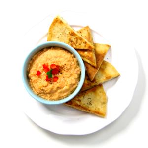 1 package (65 g) Sea Salt Pita Chips with Roasted Red Pepper Hummus