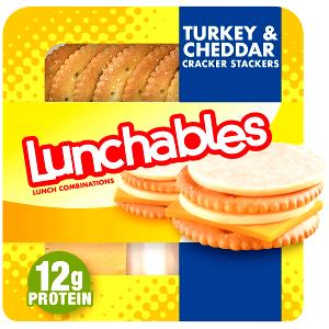 1 package (6.7 oz) Lunchables Turkey & Cheddar Cracker Stackers with Fruit