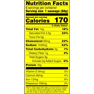 1 package (68 g) Pickled Sausage