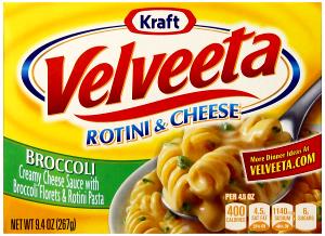 1 package (69 g) Velveeta Rotini & Cheese Broccoli (Package)