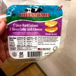 1 package (71 g) 1 Slice Hard Salami 2 Slices Colby Jack Cheese