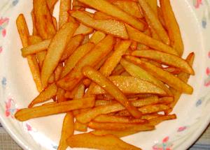 1 Package (9 Oz), Yields French Fried Potatoes (All Types, Salt Added, Frozen, Oven-Heated)
