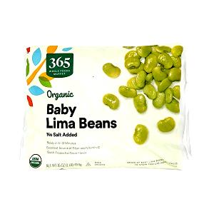 1 Package Lima Bean, Baby, Boiled, No Added Salt
