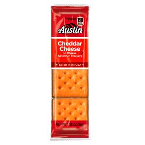 1 Package Sandwich Cracker, Cheese Crackers With Cheddar Cheese, Reduced Fat