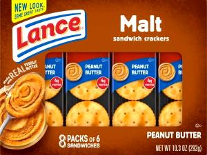 1 Package Sandwich Crackers, Malt Crackers With Real Peanut Butter