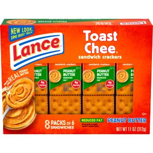 1 Package Toasty Cracker With Peanut Butter, Reduced Fat