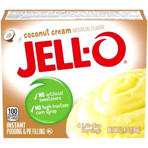 1 Package Yields (2 Cups) Coconut Cream Puddings (Instant, Dry Mix, with Whole Milk)