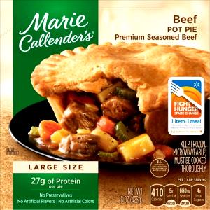 1 Package Yields Frozen Entree Beef Pot Pie