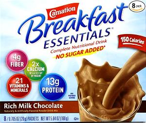 1 packet (20 g) Instant Breakfast Essentials No Sugar Added - Rich Milk Chocolate