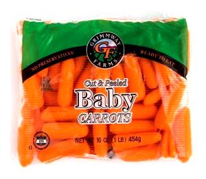 1 packet (2.25 oz) Peeled Baby-Cut Carrots (Packet)