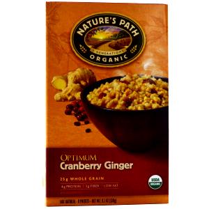 1 packet (40 g) Organic Instant Hot Oatmeal - Optimum Cranberry Ginger