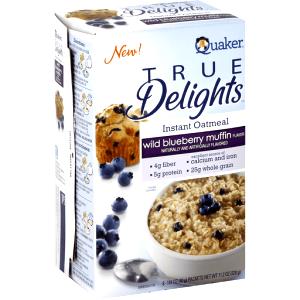 1 packet (40 g) True Delights Instant Oatmeal - Wild Blueberry Muffin