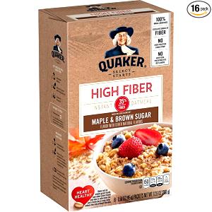 1 packet (45 g) Instant Oatmeal - High Fiber Maple & Brown Sugar