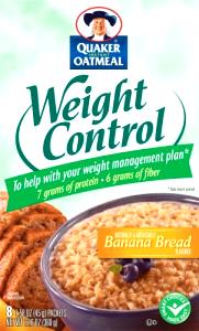 1 packet (45 g) Instant Oatmeal Weight Control - Banana Bread