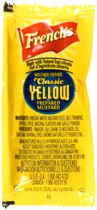 1 packet (5.5 g) Mustard (Condiment)