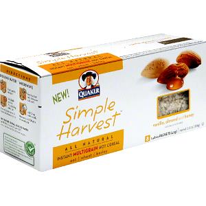 1 packet Simple Harvest Instant Mulitgrain Hot Cereal - Vanilla, Almond and Honey