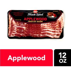 1 pan fried slice (12 g) Gourmet Thick Sliced Hickory Smoked Bacon