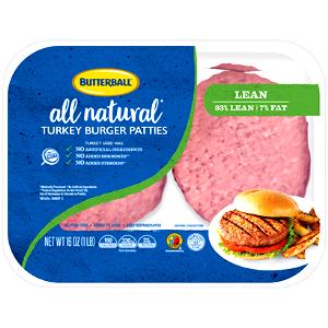 1 patty (112 g) All Natural Turkey Burger