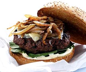 1 patty (112 g) Carmelized Onion & Swiss Chicken Burger