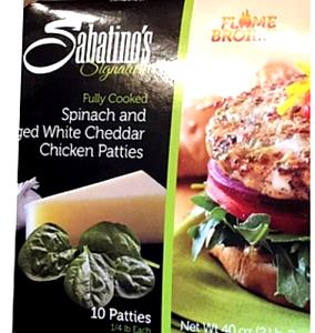 1 patty (112 g) Spinach with Aged White Cheddar Chicken Patties