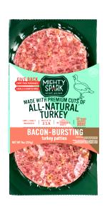 1 patty (128 g) Bacon-Bursting Turkey Patties