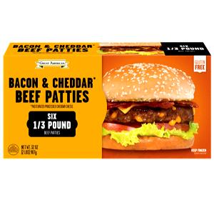 1 patty (151 g) Bacon & Cheddar Black Angus Beef Patties