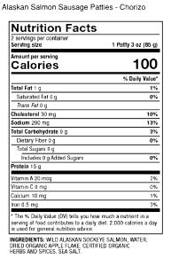 1 patty (85 g) Salmon Sausage