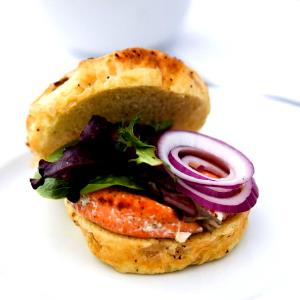 1 patty Garden Salmon Burger