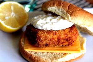 1 Patty Or Fillet (4" X 2" X 1/2") Fried Battered Fish Stick Patty or Fillet